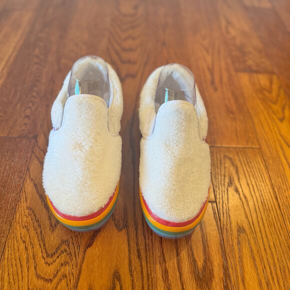 VANS Classic Slip-on Shearling Rainbow Platform Kids Size 6 Women's 8 Skater - Picture 2 of 12